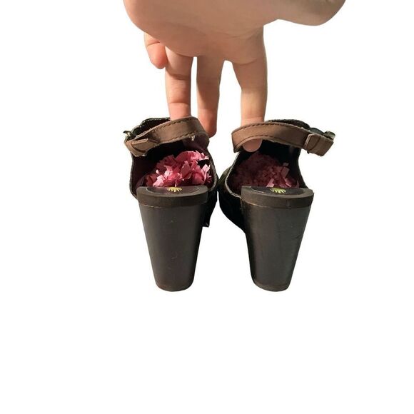 Volatile Brown Leather platform Wedges Peep Toe - Picture 9 of 15